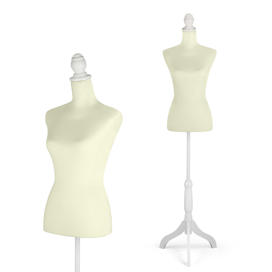 Female Dress Form Mannequin Body Torso Stand with Adjustable Height Stand