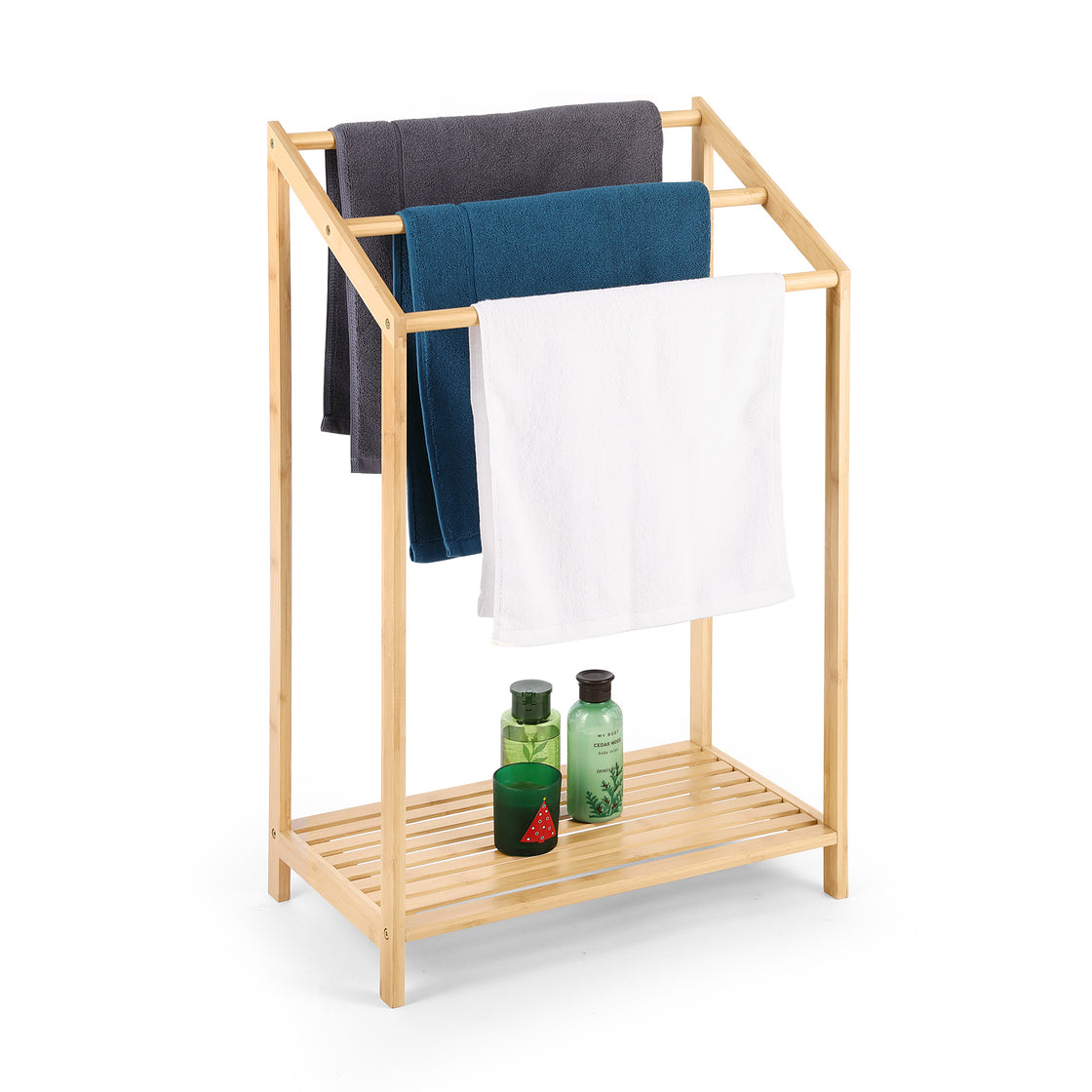 HYNAWIN Bamboo 3 Tier Towel Rack for Bathroom