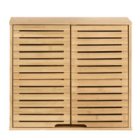 HYNAWIN Bamboo Bathroom Wall Cabinet with Adjustable Shelf