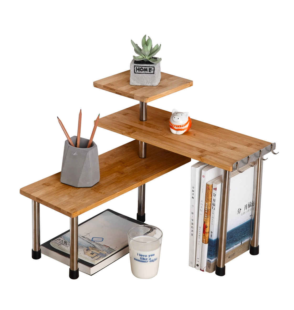 HYNAWIN 3 Tier Bamboo Countertop Shelf Corner Shelf