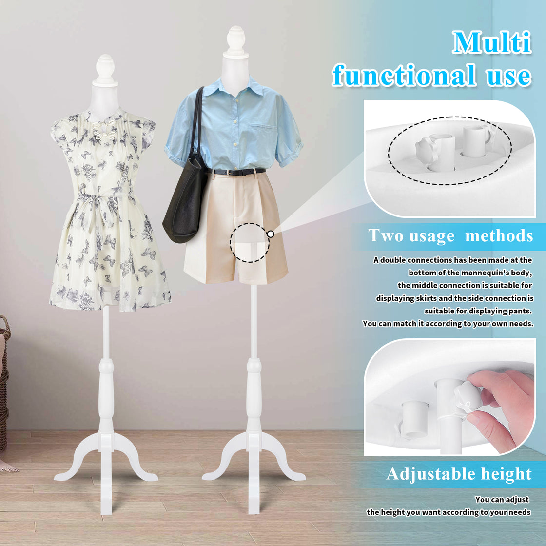 Female Dress Form Mannequin Body Torso Stand with Adjustable Height Stand